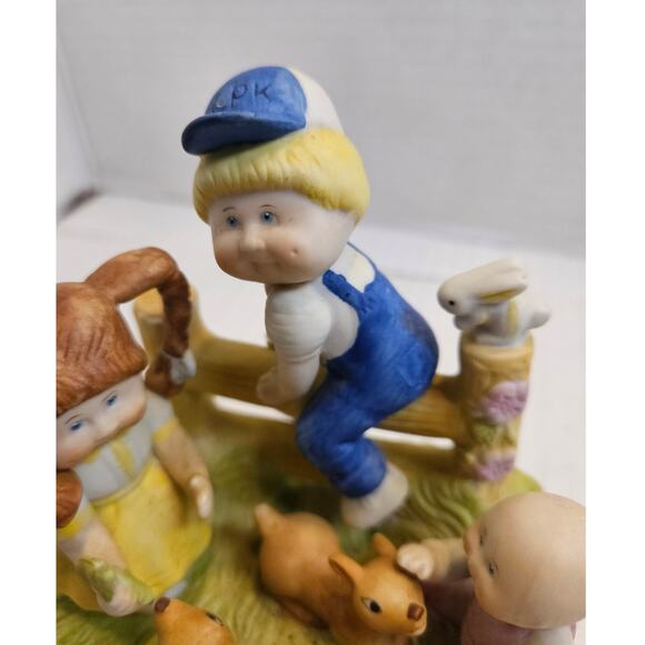 Cabbage Patch Kids "Deer Friends" porcelain figurine 1984 Xavier Roberts - Picture 2 of 9